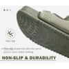 imageKuaiLu Mens Casual Sandals with Comfortable Orthopedic Arch Support Summer Beach Walking Shoes Cushion Slides Slip on Indoor OutdoorGreen