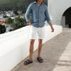 imageKuaiLu Mens Casual Sandals with Comfortable Orthopedic Arch Support Summer Beach Walking Shoes Cushion Slides Slip on Indoor OutdoorGrey