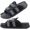 imageKuaiLu Mens Orthotic Sandals Comfortable Arch Support Fabric Sandal Slippers Shoes Man Casual Summer Cushion Slides Slip On Indoor Outdoor  Ultrasoft Comfort Fit FootbedBlack