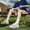 imageKuaiLu Mens Orthotic Sandals Comfortable Arch Support Fabric Sandal Slippers Shoes Man Casual Summer Cushion Slides Slip On Indoor Outdoor  Ultrasoft Comfort Fit FootbedBeige White