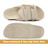 imageKuaiLu Mens Orthotic Sandals Comfortable Arch Support Fabric Sandal Slippers Shoes Man Casual Summer Cushion Slides Slip On Indoor Outdoor  Ultrasoft Comfort Fit FootbedBeige White
