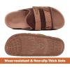 imageKuaiLu Mens Orthotic Sandals Comfortable Arch Support Fabric Sandal Slippers Shoes Man Casual Summer Cushion Slides Slip On Indoor Outdoor  Ultrasoft Comfort Fit FootbedDark Brown