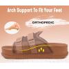 imageKuaiLu Mens Orthotic Sandals Comfortable Arch Support Fabric Sandal Slippers Shoes Man Casual Summer Cushion Slides Slip On Indoor Outdoor  Ultrasoft Comfort Fit FootbedDark Brown