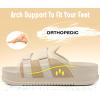 imageKuaiLu Mens Orthotic Sandals Comfortable Arch Support Fabric Sandal Slippers Shoes Man Casual Summer Cushion Slides Slip On Indoor Outdoor  Ultrasoft Comfort Fit FootbedBeige White