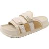 imageKuaiLu Mens Orthotic Sandals Comfortable Arch Support Fabric Sandal Slippers Shoes Man Casual Summer Cushion Slides Slip On Indoor Outdoor  Ultrasoft Comfort Fit FootbedBeige White