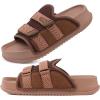 imageKuaiLu Mens Orthotic Sandals Comfortable Arch Support Fabric Sandal Slippers Shoes Man Casual Summer Cushion Slides Slip On Indoor Outdoor  Ultrasoft Comfort Fit FootbedDark Brown