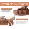 imageKuaiLu Mens Orthotic Sandals Comfortable Arch Support Fabric Sandal Slippers Shoes Man Casual Summer Cushion Slides Slip On Indoor Outdoor  Ultrasoft Comfort Fit FootbedDark Brown