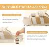 imageKuaiLu Mens Orthotic Sandals Comfortable Arch Support Fabric Sandal Slippers Shoes Man Casual Summer Cushion Slides Slip On Indoor Outdoor  Ultrasoft Comfort Fit FootbedBeige White