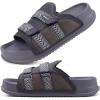 imageKuaiLu Mens Orthotic Sandals Comfortable Arch Support Fabric Sandal Slippers Shoes Man Casual Summer Cushion Slides Slip On Indoor Outdoor  Ultrasoft Comfort Fit FootbedDark Grey
