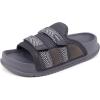 imageKuaiLu Mens Orthotic Sandals Comfortable Arch Support Fabric Sandal Slippers Shoes Man Casual Summer Cushion Slides Slip On Indoor Outdoor  Ultrasoft Comfort Fit FootbedDark Grey