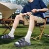 imageKuaiLu Mens Orthotic Sandals Comfortable Arch Support Fabric Sandal Slippers Shoes Man Casual Summer Cushion Slides Slip On Indoor Outdoor  Ultrasoft Comfort Fit FootbedDark Grey
