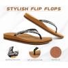 imageKuaiLu Womens Rhinestone Flip Flops with Comfort Arch Support Yoga Mat Cushion Sandals Fashion Summer Beach Travel Orthotic Walking Thong Sandles Slip on Plantar Fasciitis Indoor Outdoor ShoesBlack Khaki