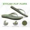 imageKuaiLu Womens Rhinestone Flip Flops with Comfort Arch Support Yoga Mat Cushion Sandals Fashion Summer Beach Travel Orthotic Walking Thong Sandles Slip on Plantar Fasciitis Indoor Outdoor ShoesGreen