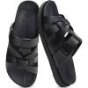 imageKuaiLu Gladiator Sandals for Women with Comfortable Arch Support Summer Beach Walking Fisherman Slides Boho Outfits Slip on Cushion Shoes Indoor OutdoorBlack