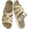 imageKuaiLu Gladiator Sandals for Women with Comfortable Arch Support Summer Beach Walking Fisherman Slides Boho Outfits Slip on Cushion Shoes Indoor OutdoorBeige