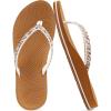imageKuaiLu Womens Rhinestone Flip Flops with Comfort Arch Support Yoga Mat Cushion Sandals Fashion Summer Beach Travel Orthotic Walking Thong Sandles Slip on Plantar Fasciitis Indoor Outdoor ShoesWhite Khaki