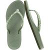 imageKuaiLu Womens Rhinestone Flip Flops with Comfort Arch Support Yoga Mat Cushion Sandals Fashion Summer Beach Travel Orthotic Walking Thong Sandles Slip on Plantar Fasciitis Indoor Outdoor ShoesGreen