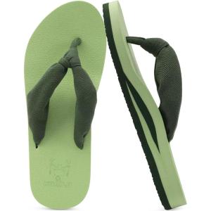 imageKuaiLu Flip Flops for Women with Arch Support Yoga Mat Comfortable Summer Beach Walking Thong Cushion Sandals Slip On Indoor OutdoorGreen