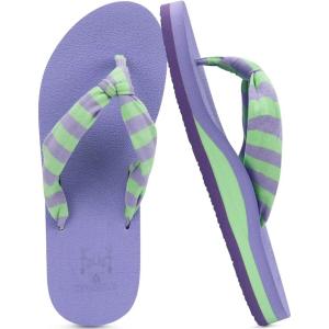 imageKuaiLu Flip Flops for Women with Arch Support Yoga Mat Comfortable Summer Beach Walking Thong Cushion Sandals Slip On Indoor OutdoorPurple Green