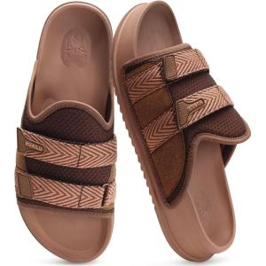imageKuaiLu Mens Orthotic Sandals Comfortable Arch Support Fabric Sandal Slippers Shoes Man Casual Summer Cushion Slides Slip On Indoor Outdoor  Ultrasoft Comfort Fit FootbedDark Brown