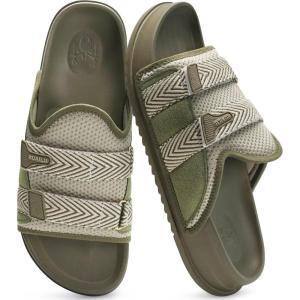 imageKuaiLu Mens Orthotic Sandals Comfortable Arch Support Fabric Sandal Slippers Shoes Man Casual Summer Cushion Slides Slip On Indoor Outdoor  Ultrasoft Comfort Fit FootbedGreen