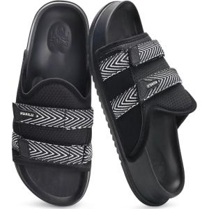 imageKuaiLu Mens Orthotic Sandals Comfortable Arch Support Fabric Sandal Slippers Shoes Man Casual Summer Cushion Slides Slip On Indoor Outdoor  Ultrasoft Comfort Fit FootbedBlack