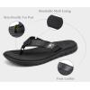 imageKuaiLu Comfortable Flip Flops for Women with Arch Support Summer Beach Walking Thong Sandals Slip On Indoor OutdoorAll Black