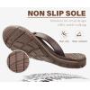 imageKuaiLu Comfortable Flip Flops for Women with Arch Support Summer Beach Walking Thong Sandals Slip On Indoor OutdoorBrown