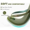 imageKuaiLu Womens Arch Support Flip Flops Comfortable Yoga Mat Slip on Summer Beach Walking Thong Cushion SandalsGreen