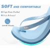 imageKuaiLu Womens Arch Support Flip Flops Comfortable Yoga Mat Slip on Summer Beach Walking Thong Cushion SandalsLight Blue