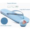imageKuaiLu Womens Arch Support Flip Flops Comfortable Yoga Mat Slip on Summer Beach Walking Thong Cushion SandalsLight Blue
