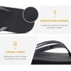 imageKuaiLu Womens Arch Support Flip Flops Comfortable Yoga Mat Slip on Summer Beach Walking Thong Cushion SandalsPure Black