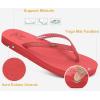 imageKuaiLu Womens Arch Support Flip Flops Comfortable Yoga Mat Slip on Summer Beach Walking Thong Cushion SandalsRed