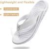 imageKuaiLu Womens Casual Flip Flops Yoga Mat Comfortable Cushion Arch Support Walking Thong Sandals Lightweight NonSlip Summer Beach SlippersWhite