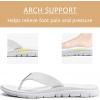 imageKuaiLu Womens Casual Flip Flops Yoga Mat Comfortable Cushion Arch Support Walking Thong Sandals Lightweight NonSlip Summer Beach SlippersWhite