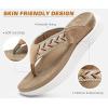 imageKuaiLu Womens Fashion Orthotic Flip Flops Ladies Athletic Thick Cushion Recovery Thong Sandals Slip On Memory Foam Walking Sandles With Comfortable Plantar Fasciitis Arch SupportBeige
