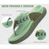 imageKuaiLu Womens Fashion Orthotic Flip Flops Ladies Athletic Thick Cushion Recovery Thong Sandals Slip On Memory Foam Walking Sandles With Comfortable Plantar Fasciitis Arch SupportGreen