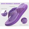 imageKuaiLu Womens Fashion Orthotic Flip Flops Ladies Athletic Thick Cushion Recovery Thong Sandals Slip On Memory Foam Walking Sandles With Comfortable Plantar Fasciitis Arch SupportPurple