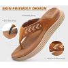 imageKuaiLu Womens Fashion Orthotic Flip Flops Ladies Athletic Thick Cushion Recovery Thong Sandals Slip On Memory Foam Walking Sandles With Comfortable Plantar Fasciitis Arch SupportKhaki