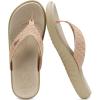 imageKuaiLu Womens Flip Flops Ladies Yoga Mat Comfortable Walking Thong Sandals With Plantar Fasciitis Arch Support Slip On Indoor Outdoor For SummerIvory Whitepale Pink