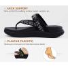 imageKuaiLu Womens Flip Flops With Arch Support Adjustable Thick Athletic Cushion Recovery Walking Sandals For Woman Ladies Fashion Comfortable FlipFlop Slides Water Resistant ampamp LightweightBlack