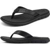 imageKuaiLu Comfortable Flip Flops for Women with Arch Support Summer Beach Walking Thong Sandals Slip On Indoor OutdoorAll Black