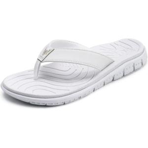 imageKuaiLu Womens Casual Flip Flops Yoga Mat Comfortable Cushion Arch Support Walking Thong Sandals Lightweight NonSlip Summer Beach SlippersWhite
