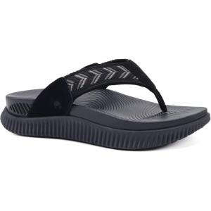 imageKuaiLu Womens Fashion Orthotic Flip Flops Ladies Athletic Thick Cushion Recovery Thong Sandals Slip On Memory Foam Walking Sandles With Comfortable Plantar Fasciitis Arch SupportBlack