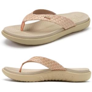 imageKuaiLu Womens Flip Flops Ladies Yoga Mat Comfortable Walking Thong Sandals With Plantar Fasciitis Arch Support Slip On Indoor Outdoor For SummerIvory Whitepale Pink