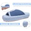 imageKUAILU Women Cozy Slippers Comfortable Suede Faux Fluff Warm Sherpa Lining House slippers for ladies Bedroom Memory Foam Cushioned Orthotic Open Toe Slides Thick Hard Sole IndoorampampOutdoor US Size 511Bluechoose One Size Up