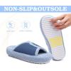 imageKUAILU Women Cozy Slippers Comfortable Suede Faux Fluff Warm Sherpa Lining House slippers for ladies Bedroom Memory Foam Cushioned Orthotic Open Toe Slides Thick Hard Sole IndoorampampOutdoor US Size 511Bluechoose One Size Up