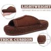 imageKUAILU Women Cozy Slippers Comfortable Suede Faux Fluff Warm Sherpa Lining House slippers for ladies Bedroom Memory Foam Cushioned Orthotic Open Toe Slides Thick Hard Sole IndoorampampOutdoor US Size 511Brownchoose One Size Up