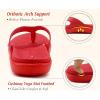 imageKuaiLu Flip Flops For Women Ladies Orthotic Yoga Mat Cushion Sandals Dressy Womans Lightweight Summer Slip On Beach Thong Sandles with Comfortable Arch Support US Size 512Red