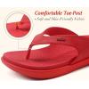imageKuaiLu Flip Flops For Women Ladies Orthotic Yoga Mat Cushion Sandals Dressy Womans Lightweight Summer Slip On Beach Thong Sandles with Comfortable Arch Support US Size 512Red